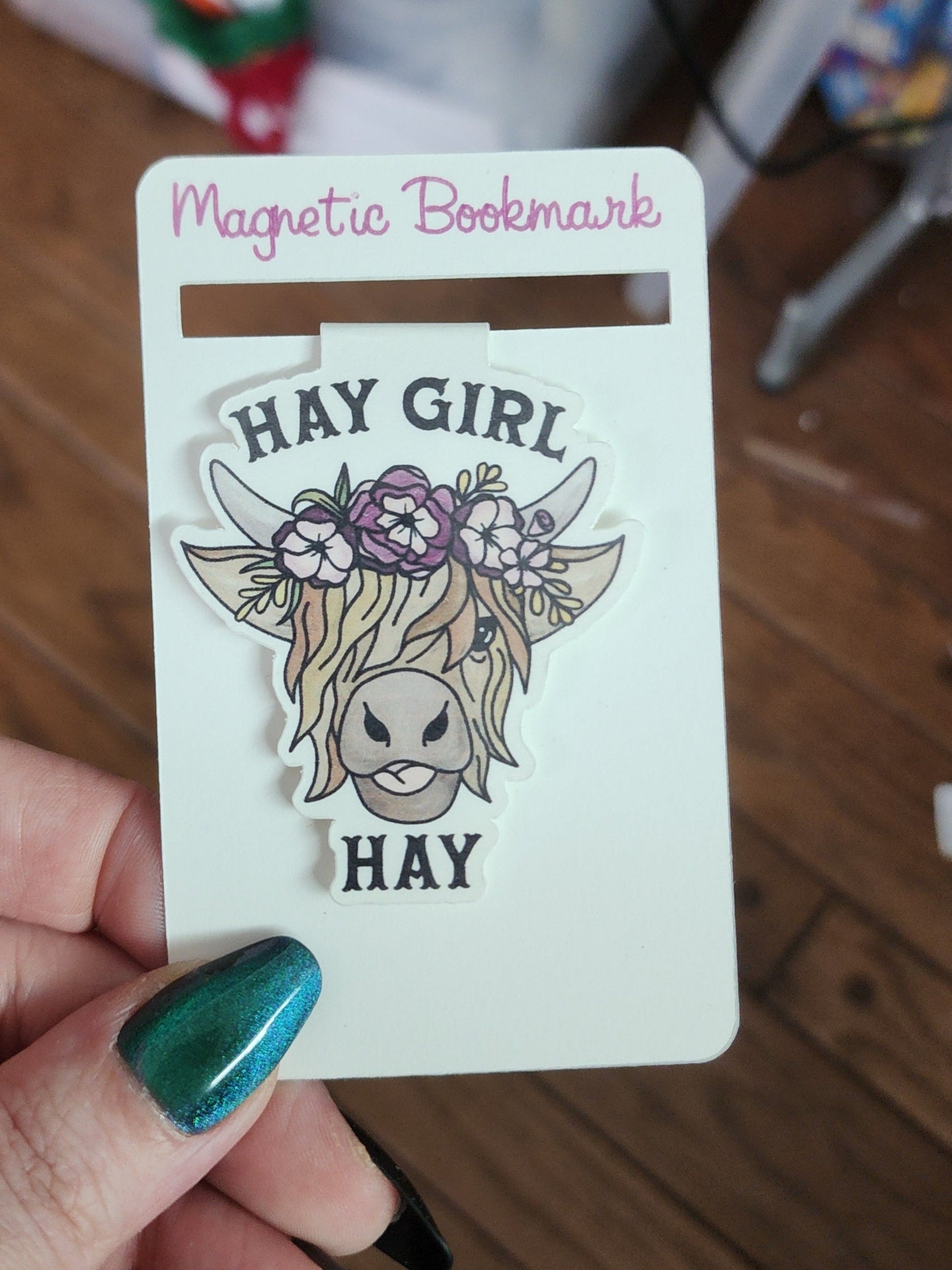 Hay Girl magnetic bookmark