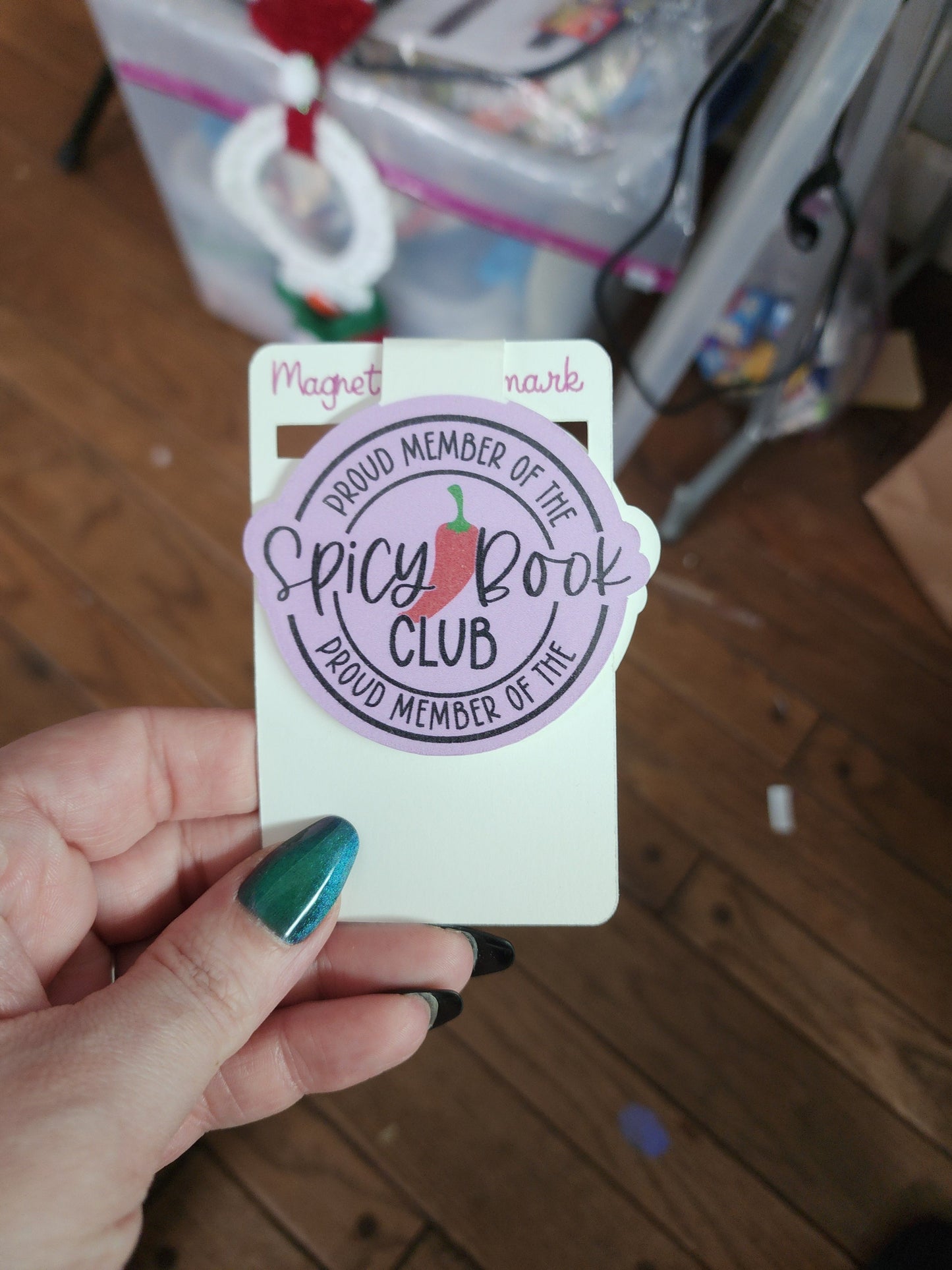 Spicy book club magnetic bookmark