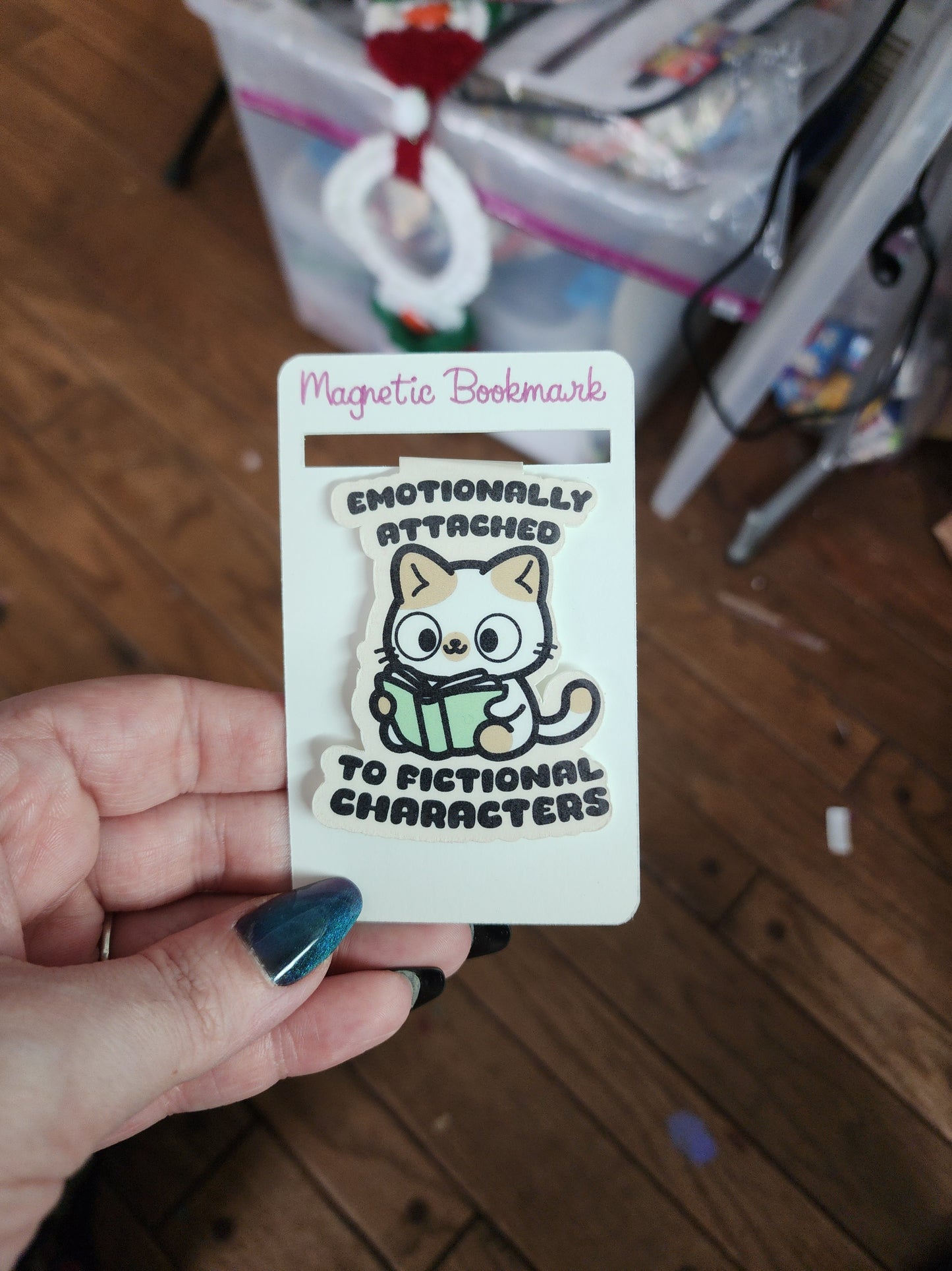 Emotionally attached magnetic bookmark