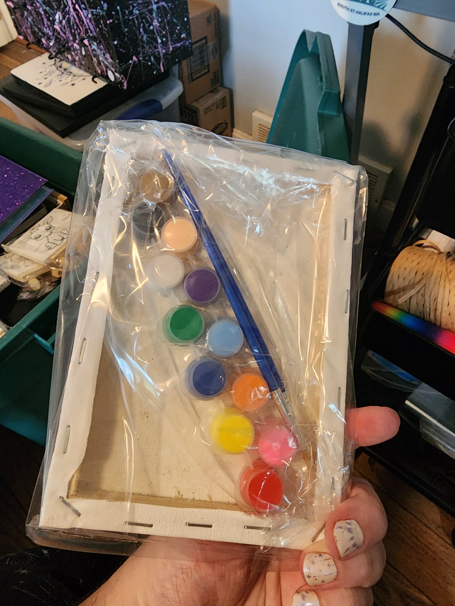 Rainbow Flowers Paint Your Own Canvas 5 by 7