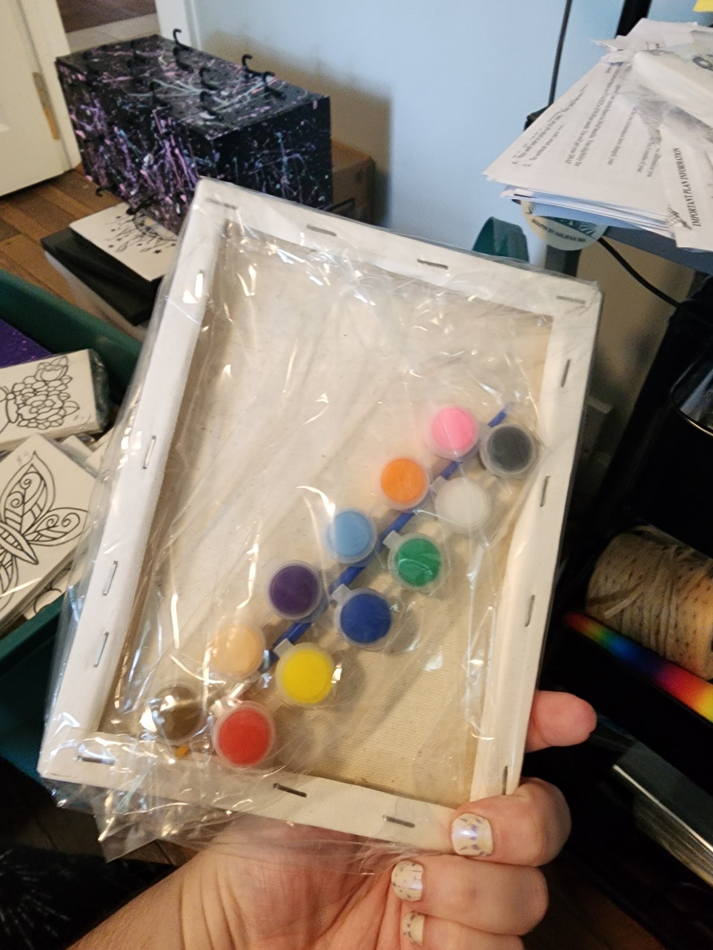 Flower Butterfly 5x7 paint your own canvas