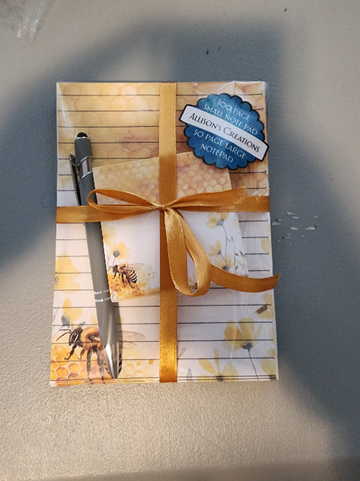 Honey Bee Notepad Set With Pen