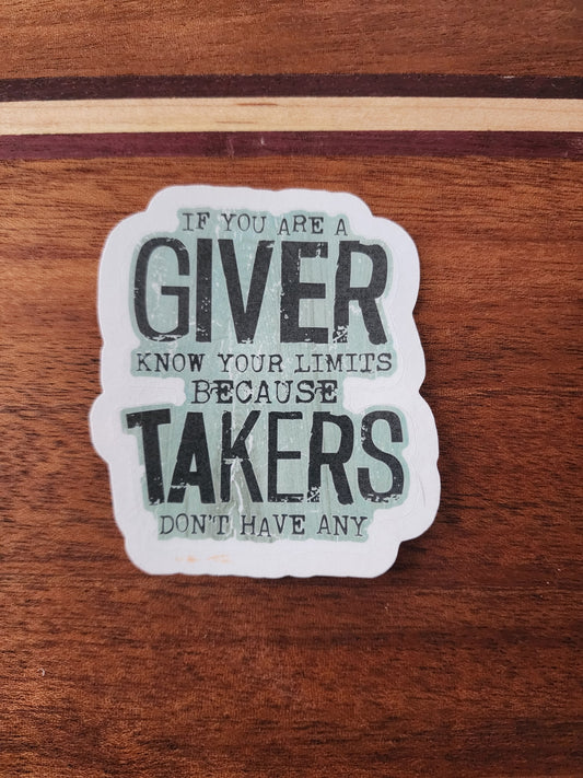 If you are a giver know your limits