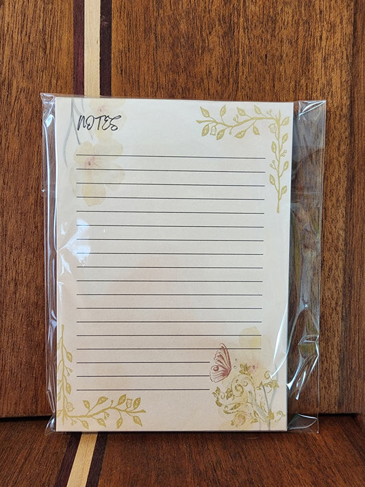Floral butterfly notepad