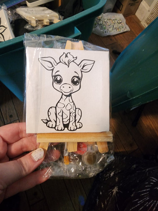 Giraffe Paint Your Own Canvas 4 by 4