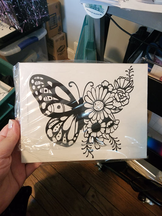 Butterfly Flowers Paint Your Own Canvas 8 by 10
