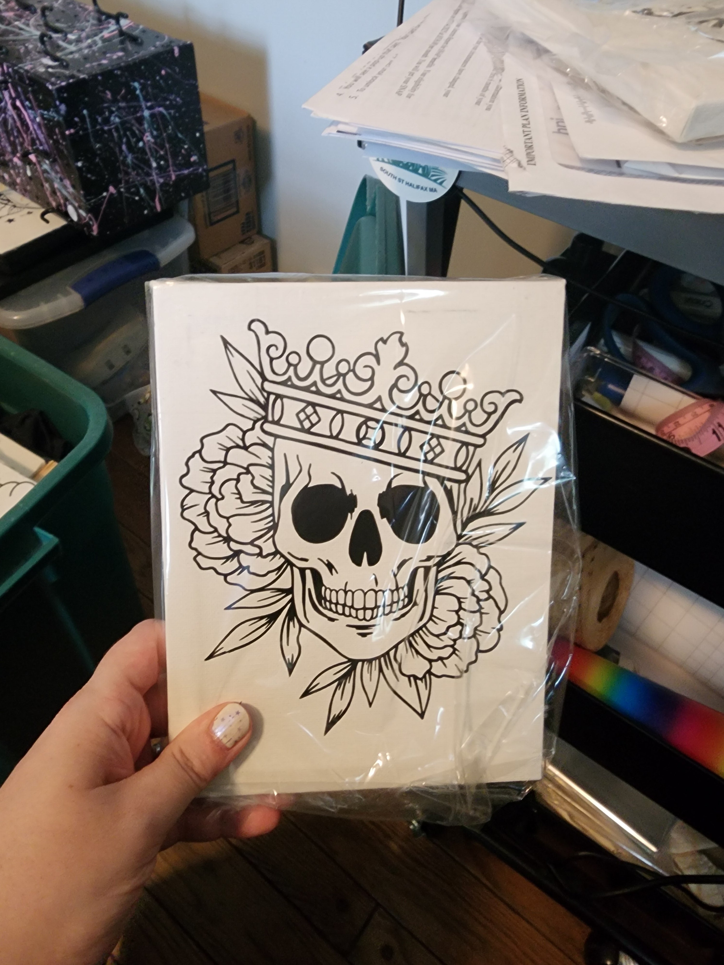 Skull Crown Paint Your Own Canvas 8 by 10