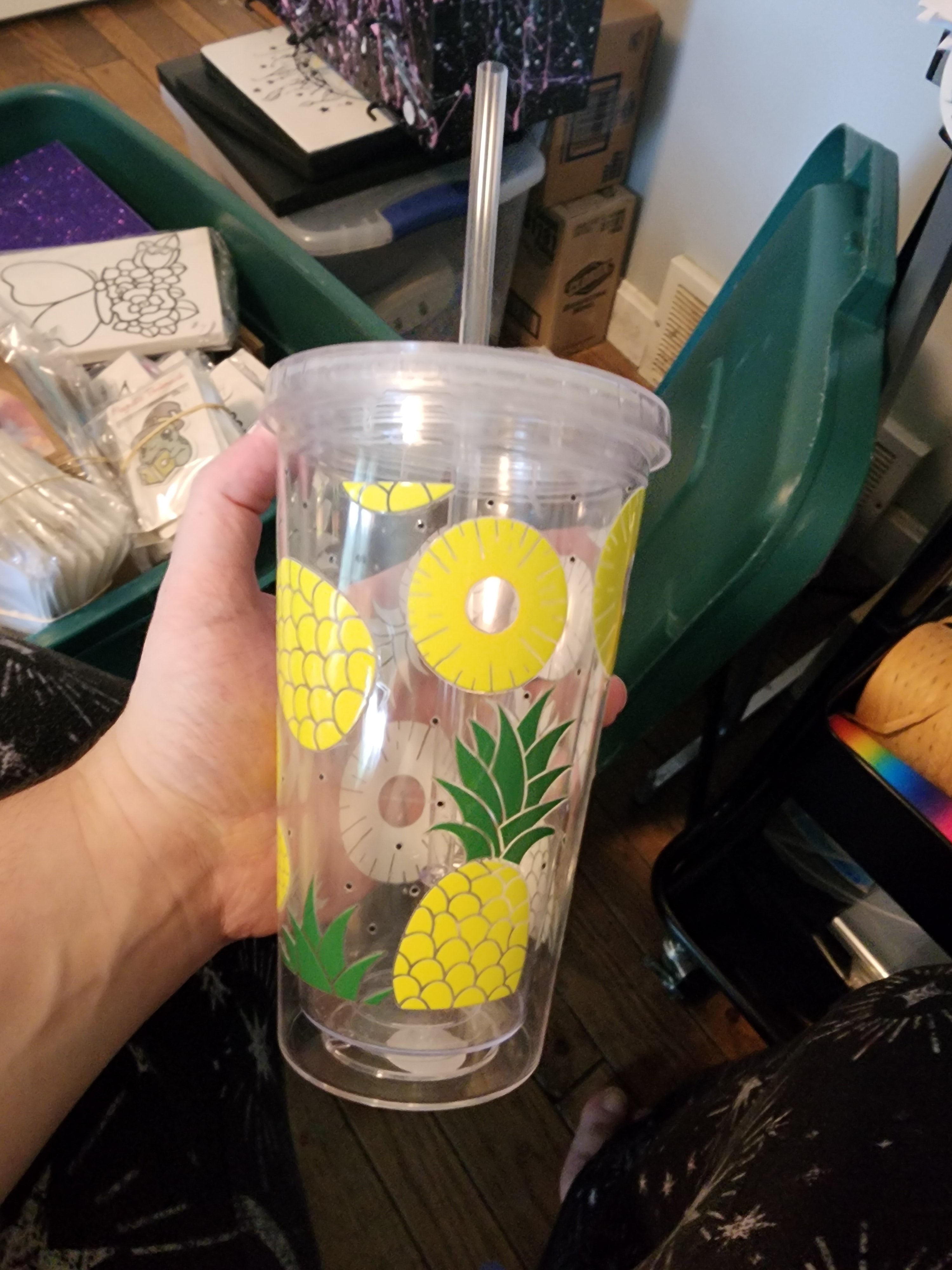 Pineapple Cup with Straw