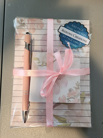 Pink Blossom Notepad Set