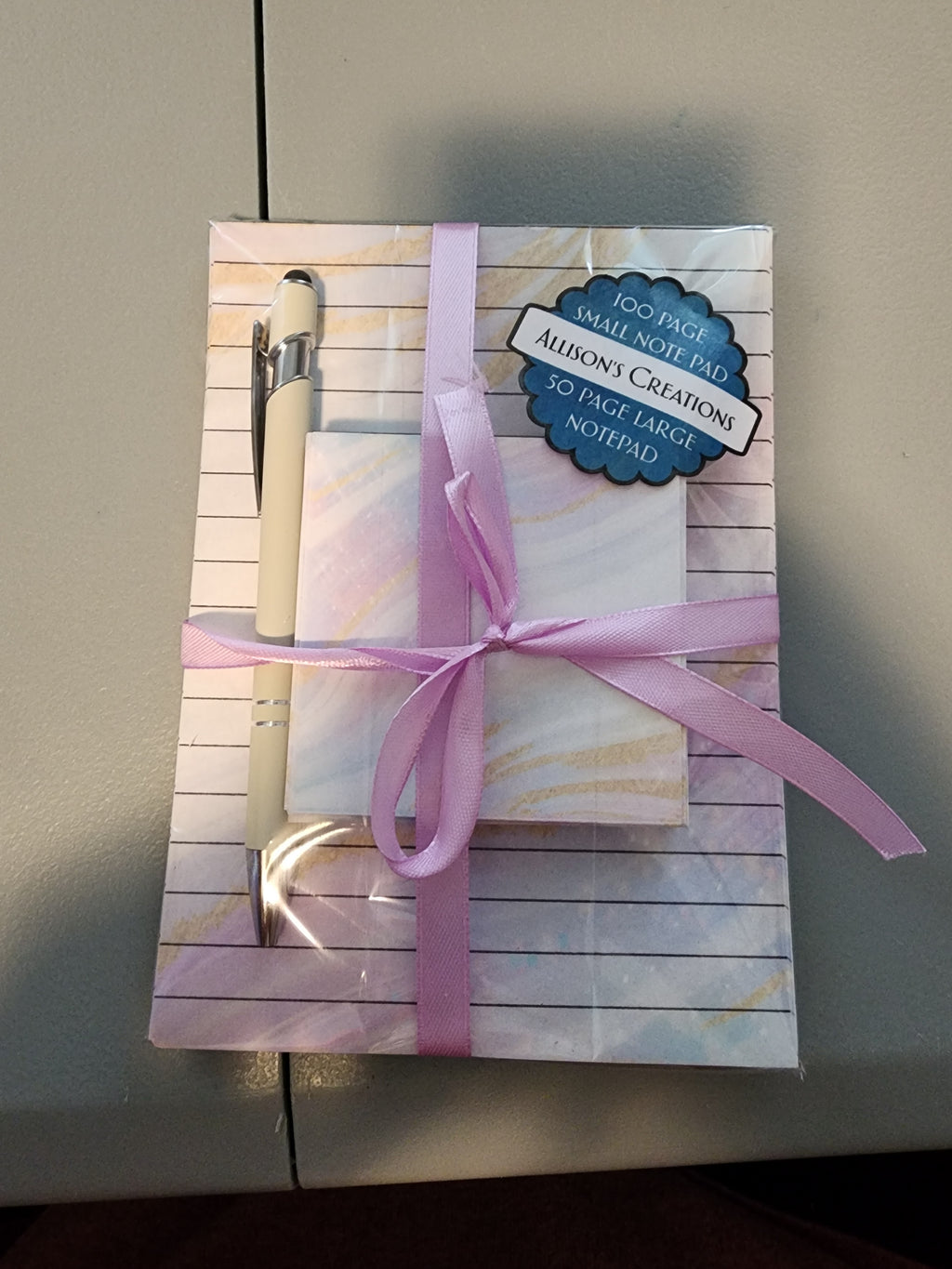 Watercolor Waves Notepad Set With Pen