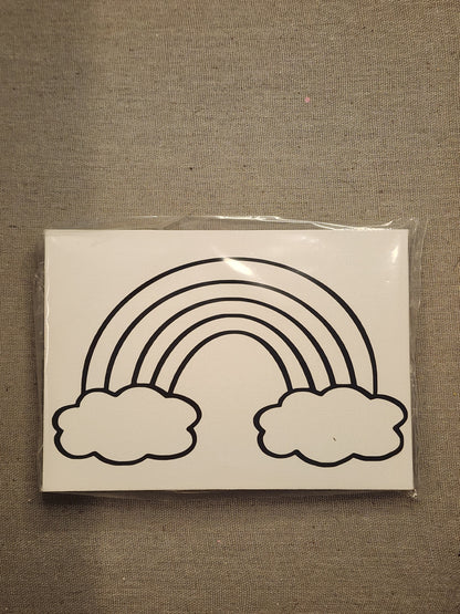 Rainbow Paint your own canvas 5x7