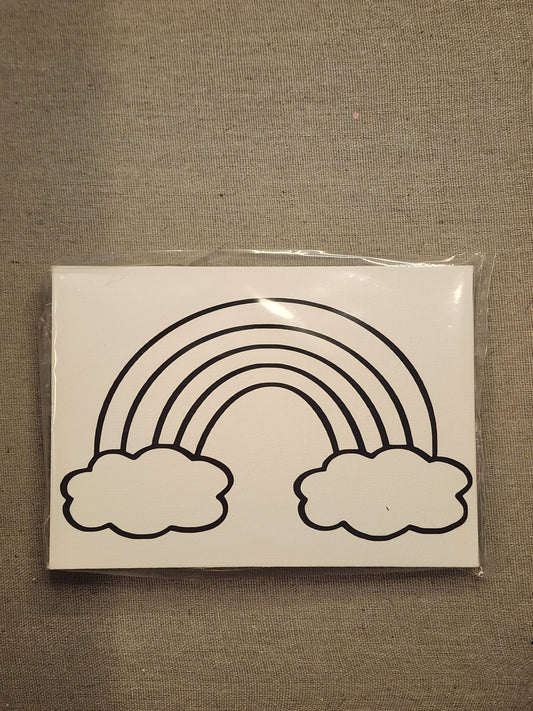 Rainbow Paint your own canvas 5x7