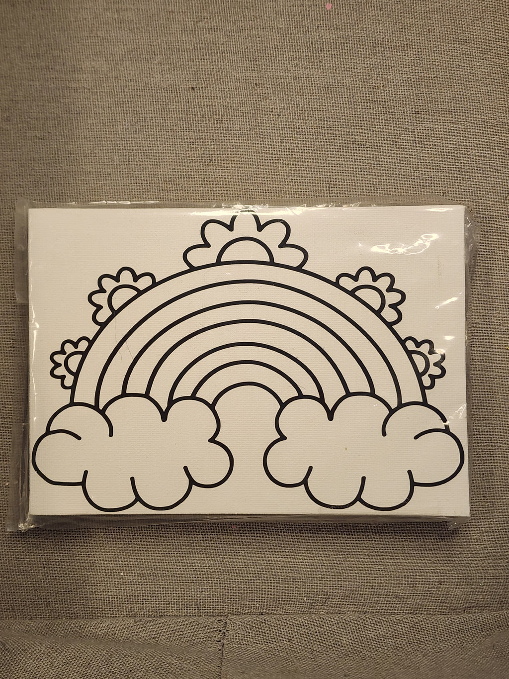 Rainbow Flowers Paint Your Own Canvas 5 by 7