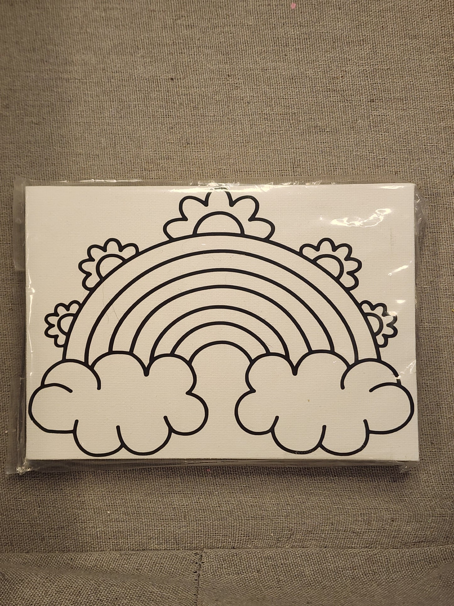 Rainbow Flowers Paint Your Own Canvas 5 by 7