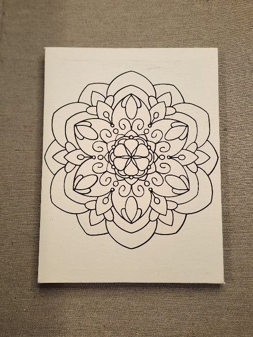 Mandala Paint Your Own Canvas 8x10