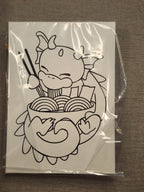 Dagon eating ramen Paint your own canvas 5x7