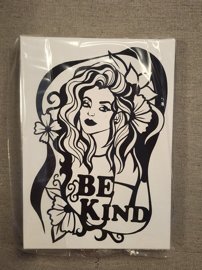 "Be kind" Paint your own canvas 5x7
