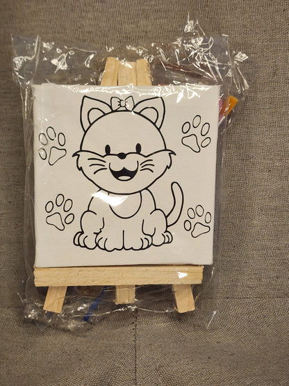 Happy Kitty Paint Your Own Canvas 4 by 4