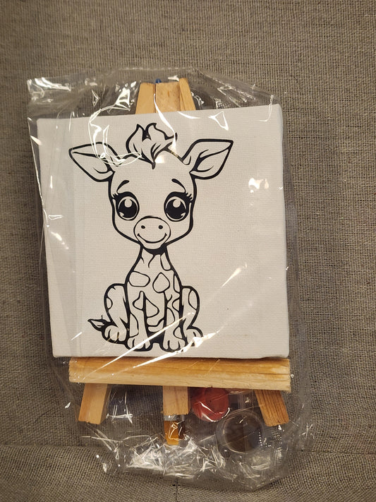 Giraffe Paint Your Own Canvas 4 by 4
