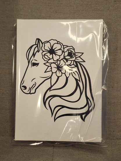 Horse Head Paint your own canvas 5x7