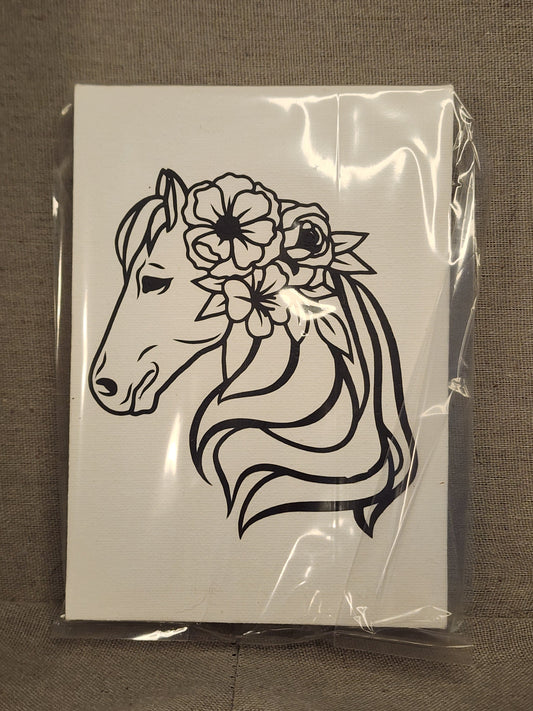 Horse Head Paint your own canvas 5x7