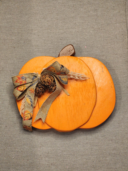 Solid Wood Orange Pumpkin
