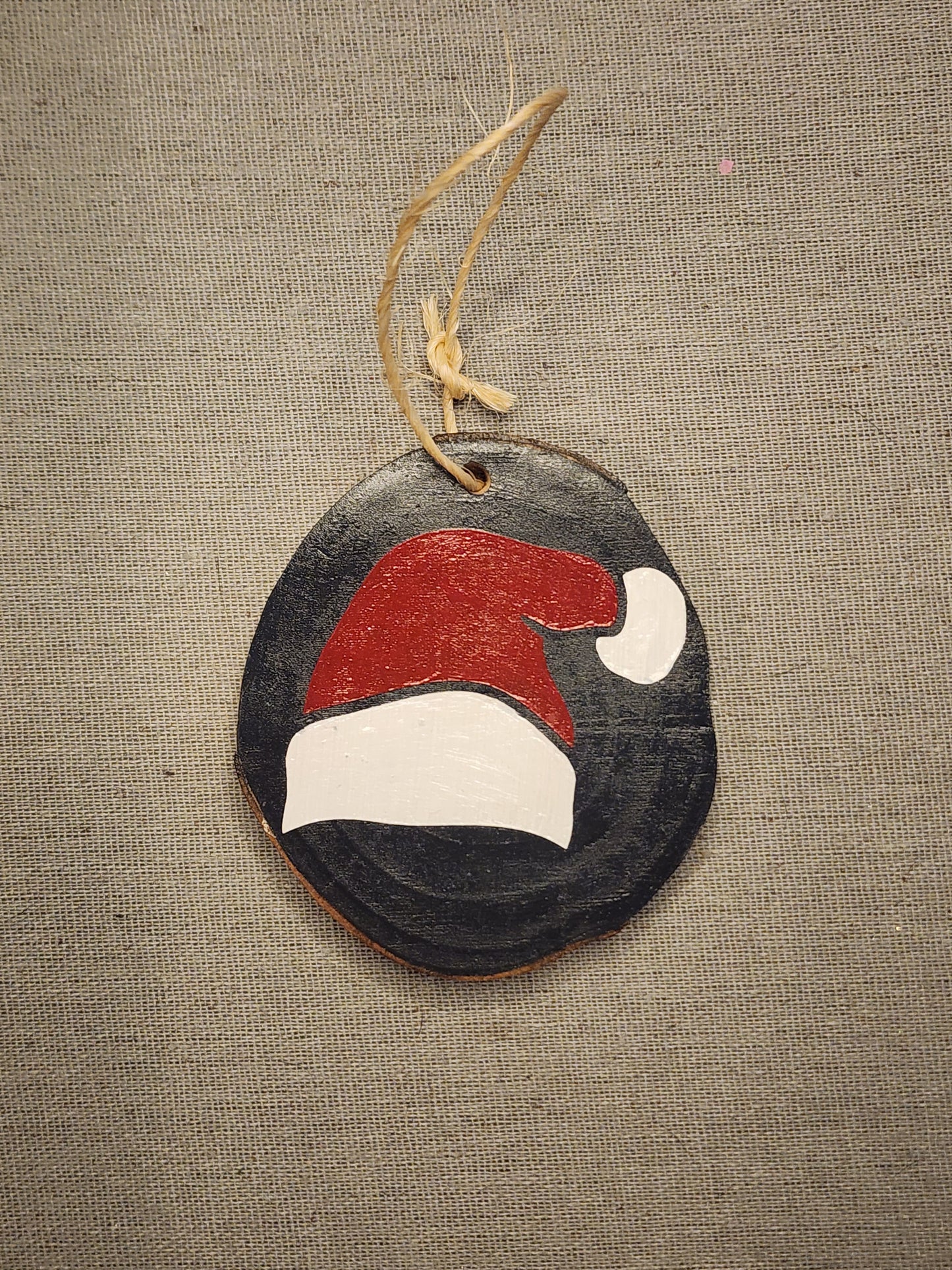 Wooden Ornament Santa Hat
