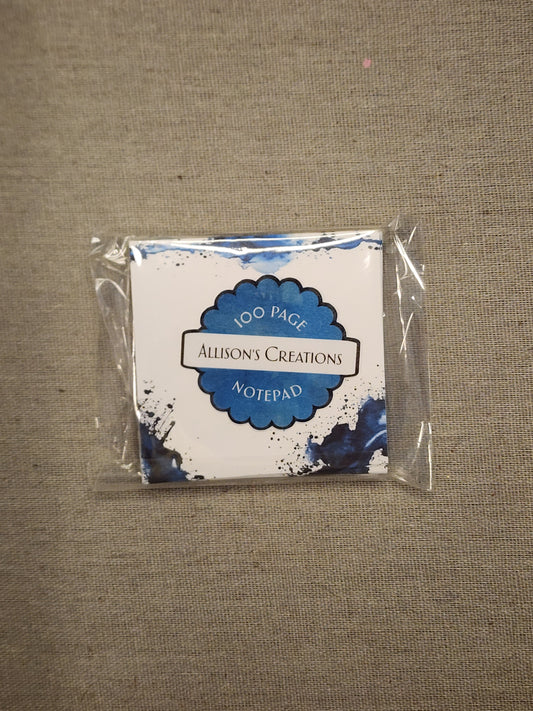 Blue watercolor Notepad 3x3