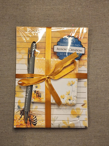 Honey Bee Notepad Set With Pen