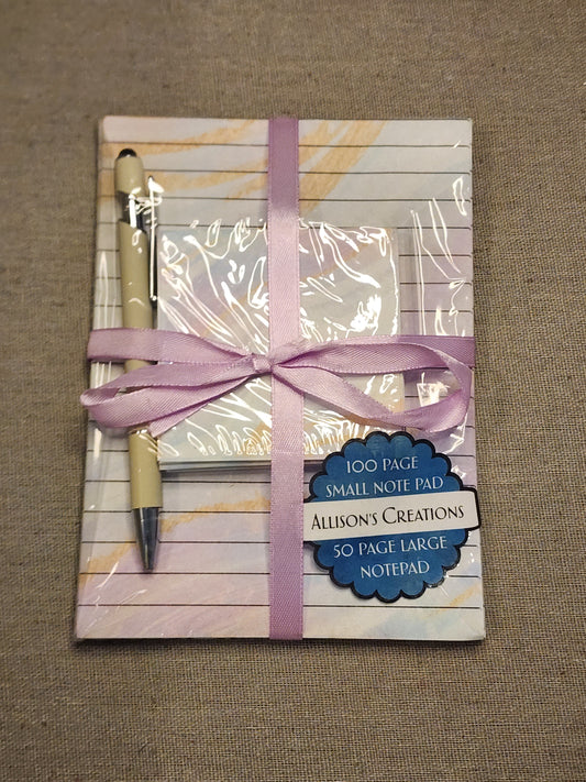 Watercolor Waves Notepad Set With Pen