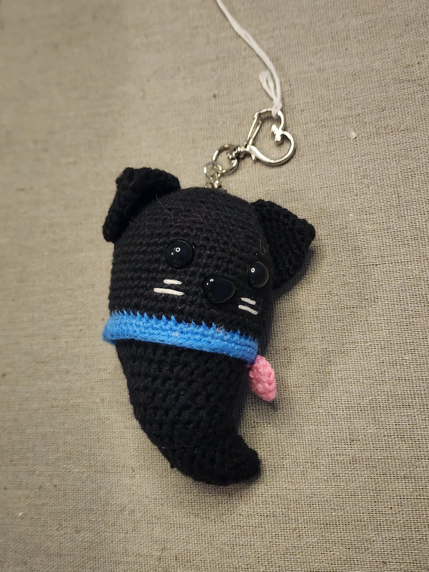 Black Ghost Cat Key Chain