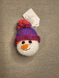 Purple Hat Snowman ornament