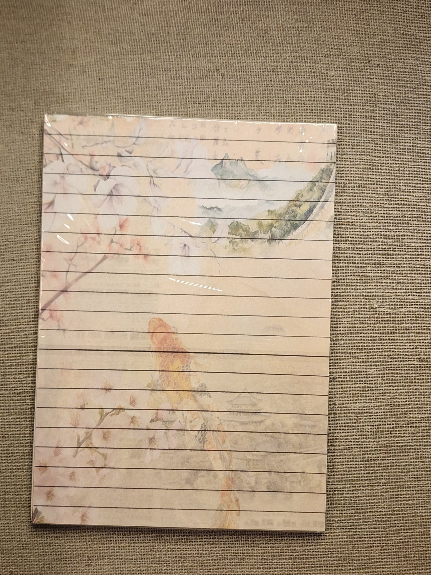 Koi Fish cherry blossom notepad