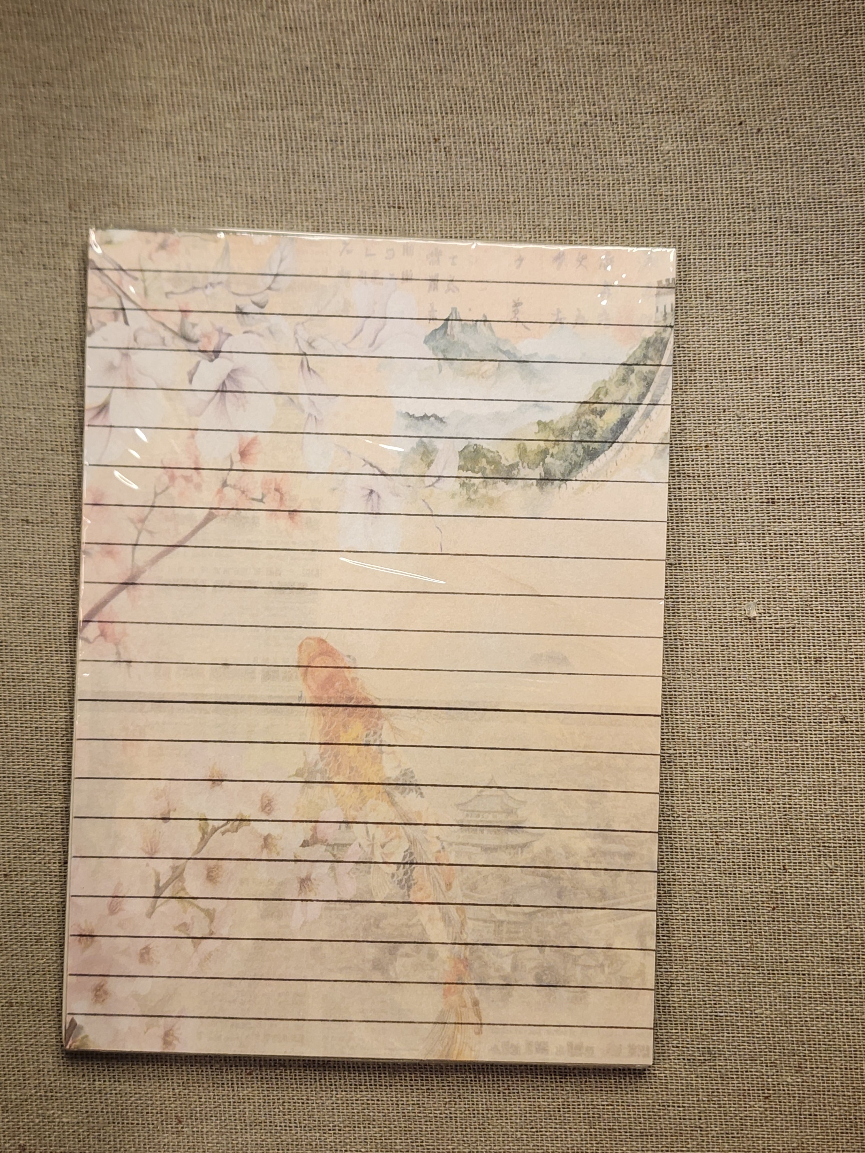 Koi Fish cherry blossom notepad