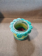 Candle Jar Sleeves Blue and yellow Fill