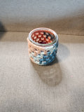 Candle Jar Sleeves Peach and Blue