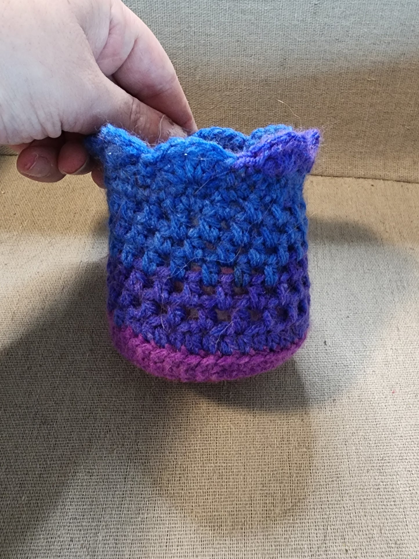 Candle Jar Sleeves Purple/ Blue with Frill