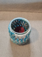 Candle Jar Sleeves Blue and Grey