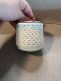 Candle Jar Sleeves Light Blue and White
