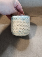 Candle Jar Sleeves Light Blue and White