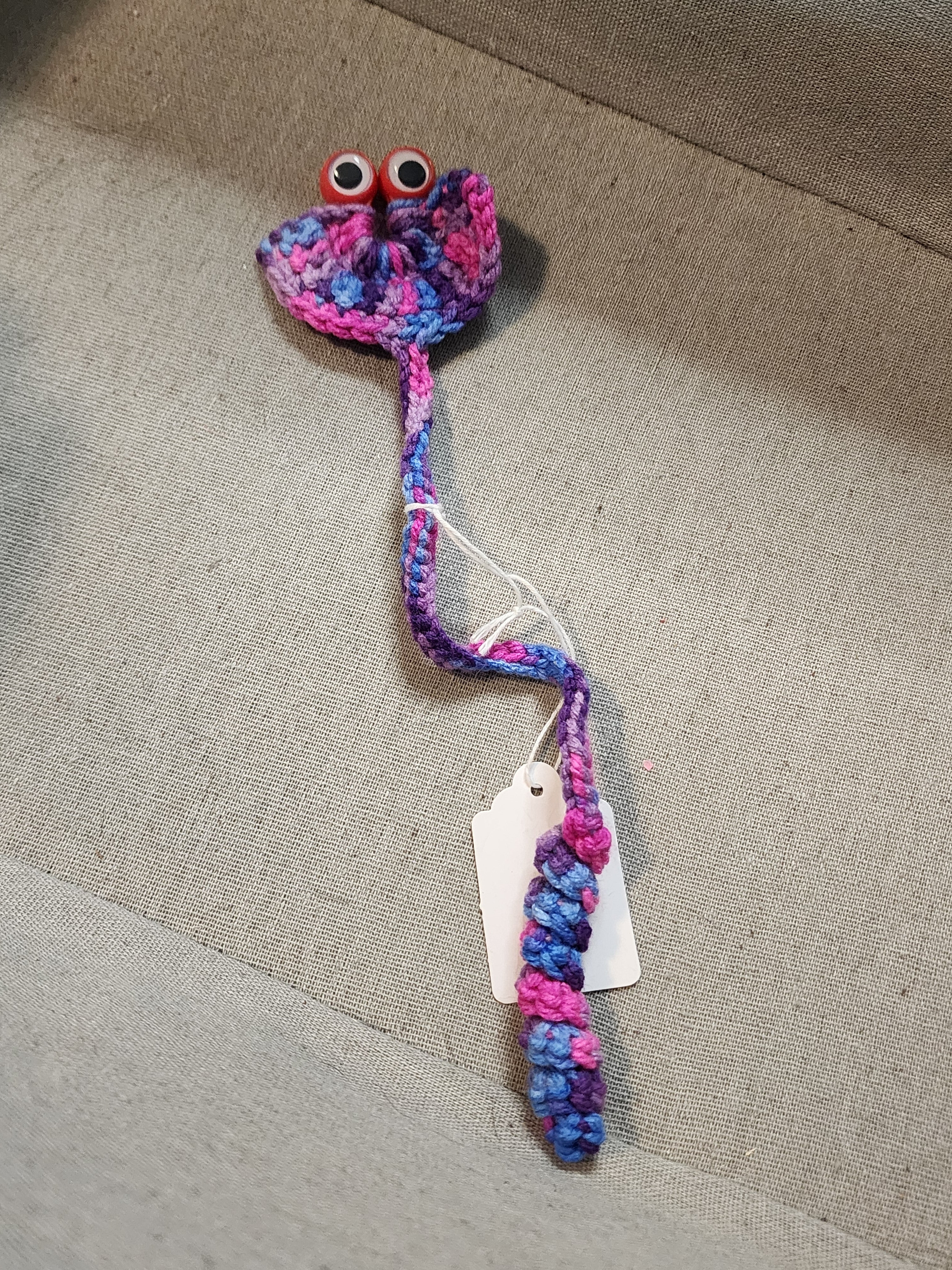 Googly Eye Bookmark Pink, Purple and Blue