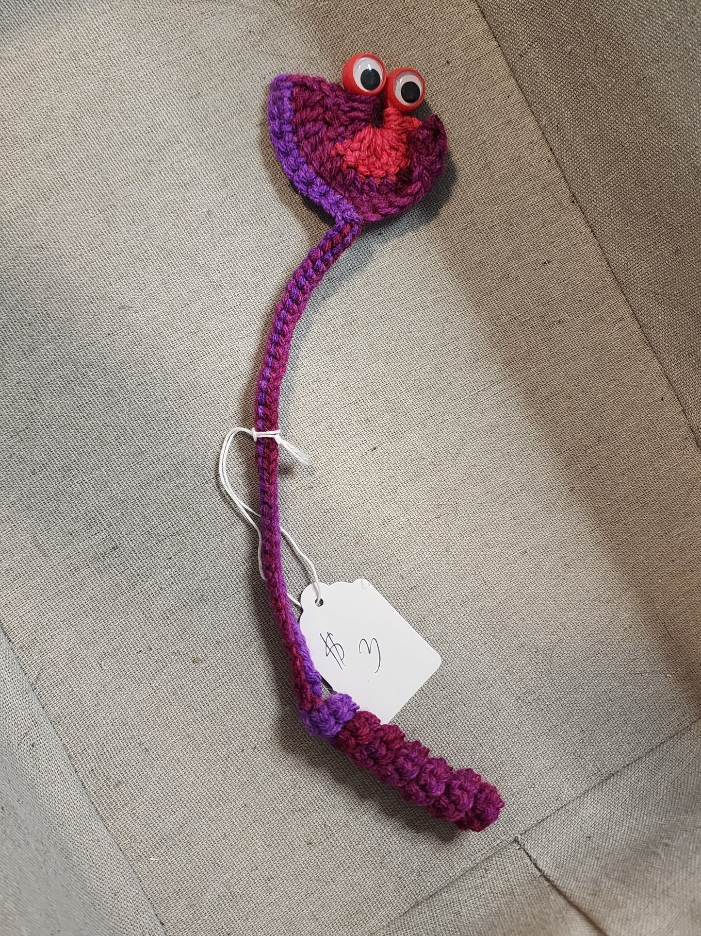 Googly Eye Bookmark Purple and Red