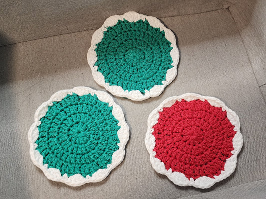 3 count green and red Coasters