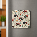 Red Tractor Fridge Magnet 2in by 2in