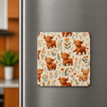 Baby highland Cow Fridge Magnet 2in by 2in