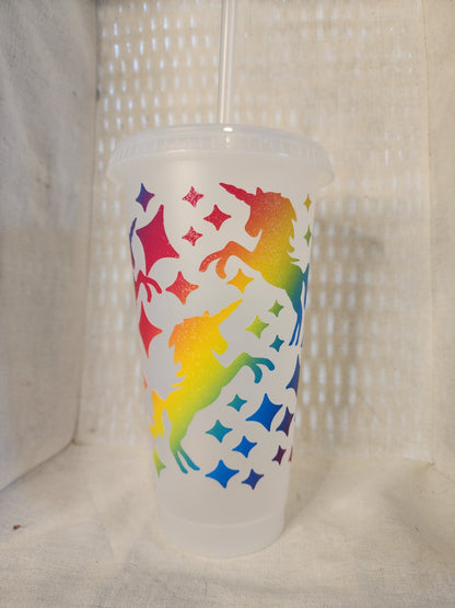 Unicorn Rainbow cold cup