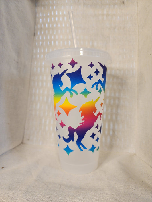 Unicorn Rainbow cold cup